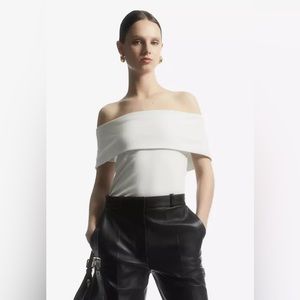 COS off the shoulder top in white